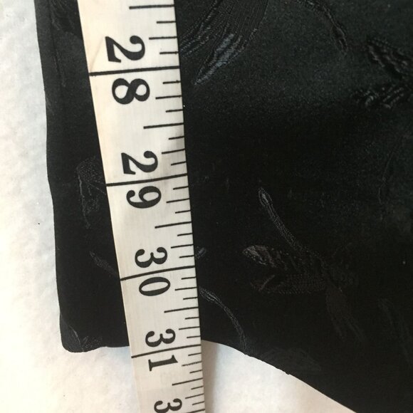 PILE OU FACE Paris Womens Ankle Pants XL (32 X 31) Black Silk Dragonfly Pattern - Picture 8 of 11